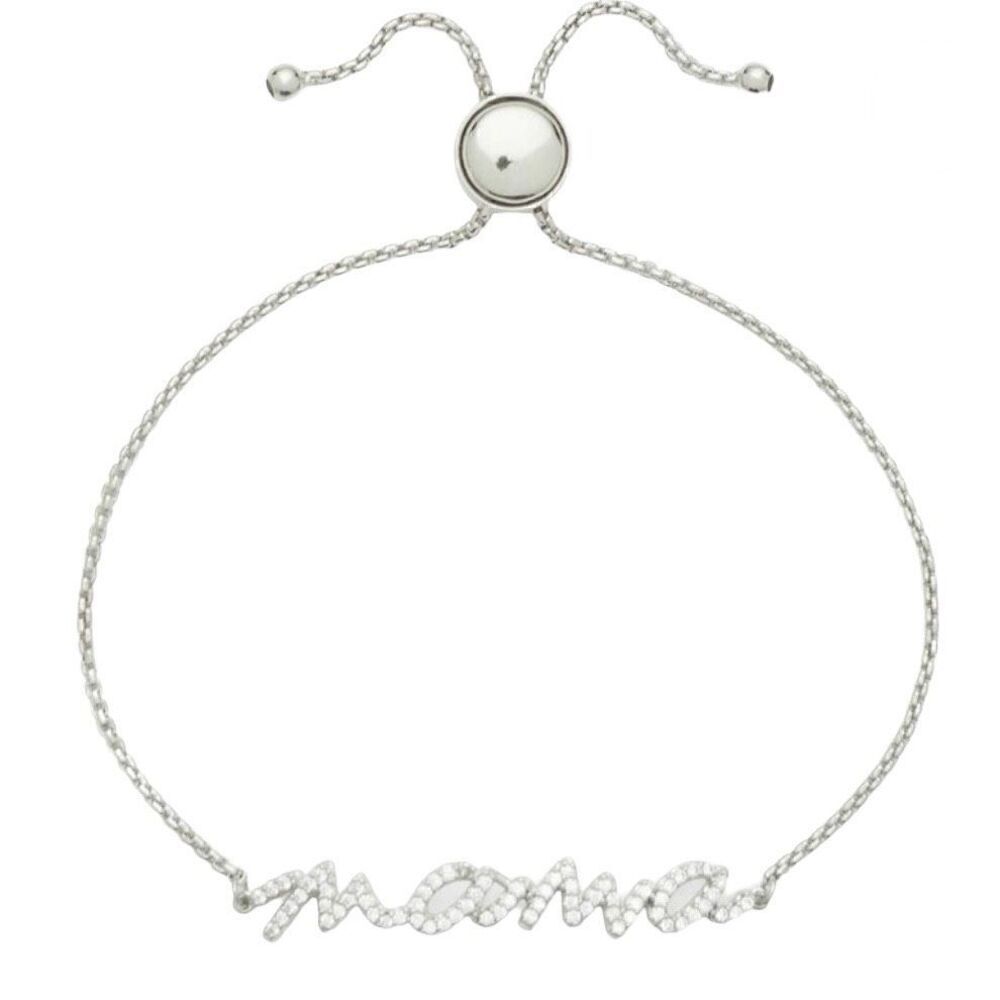 Sophie Harper Baguette and Pave MAMA adjustable bracelet